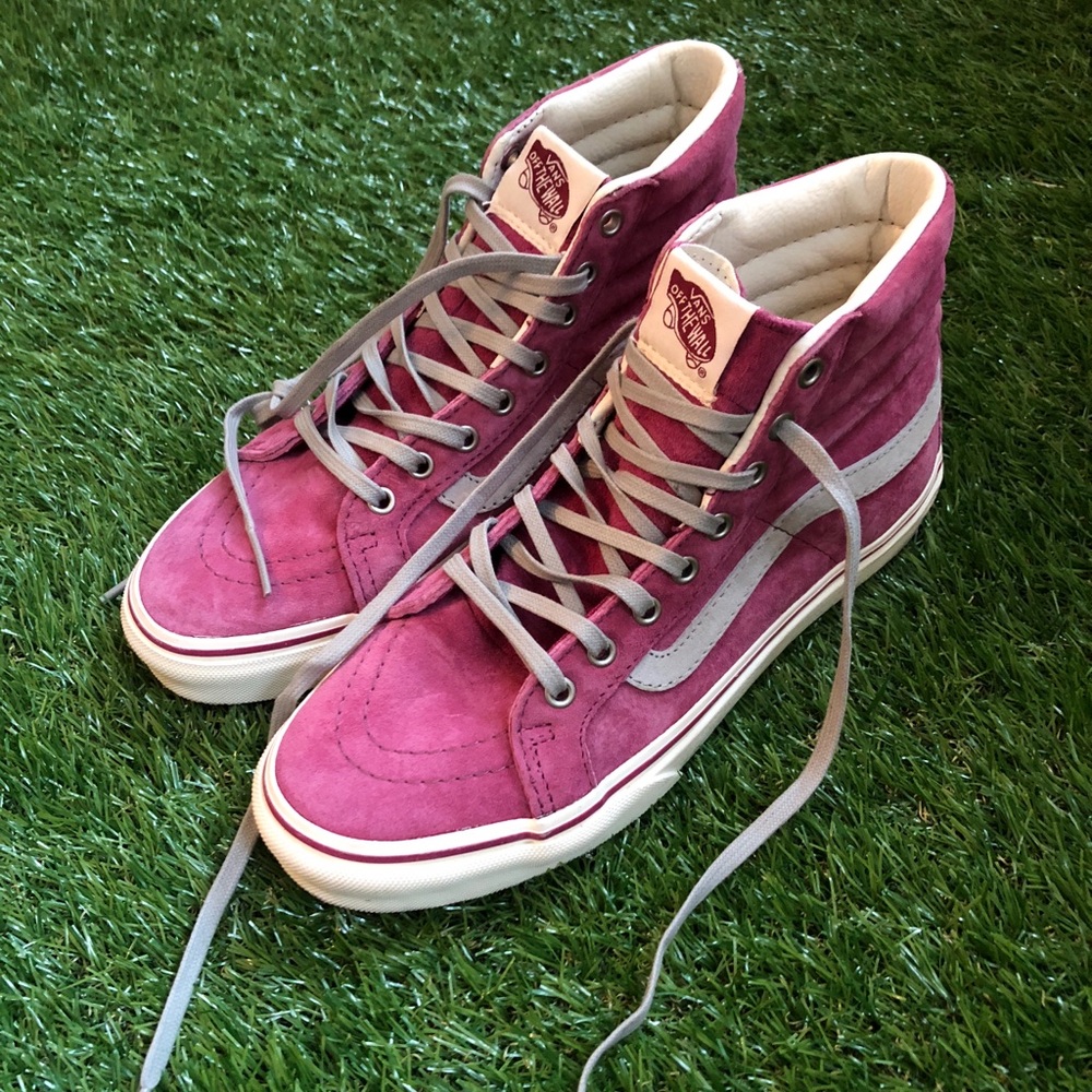 Grey and pink vans